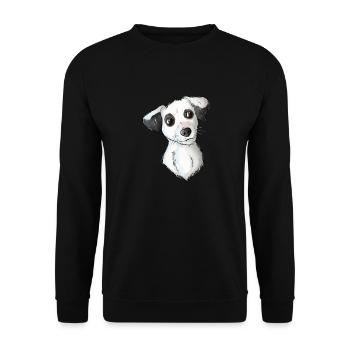 Jack Russell Pattern 6 - Unisex Pullover - Schwarz - Vorne - Alina (178cm) & Michal (187cm)