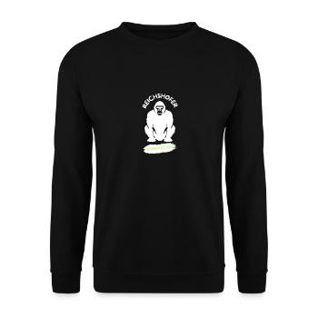 Reichshofer Silberrücken weiß - Unisex Pullover - Schwarz - Vorne - Alina (178cm) & Michal (187cm)