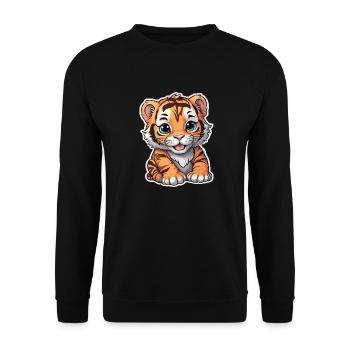 BÉBÉ TIGRE 8 - Sweat-shirt Unisexe - noir - Devant - Alina (178cm) & Michal (187cm)