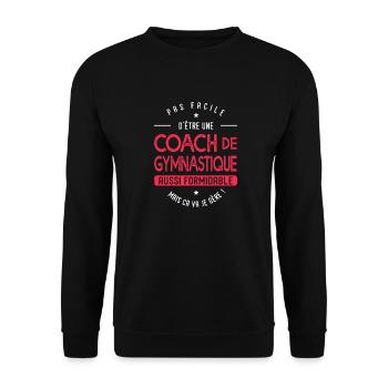 coach Gymnastique formidable cadeau humour gym - Sweat-shirt Unisexe - noir - Devant - Alina (178cm) & Michal (187cm)