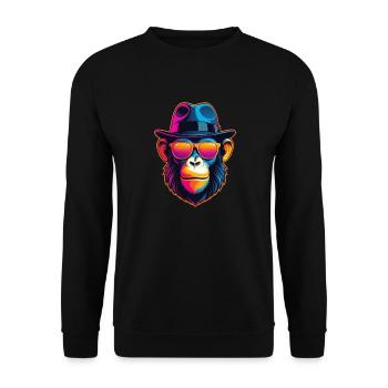 Singe Néon - Sweat-shirt Unisexe - noir - Devant - Alina (178cm) & Michal (187cm)