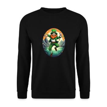 St. Patrick's Day Shamrock Dancing - Unisex Sweatshirt - black - Front - Alina (178cm) & Michal (187cm)