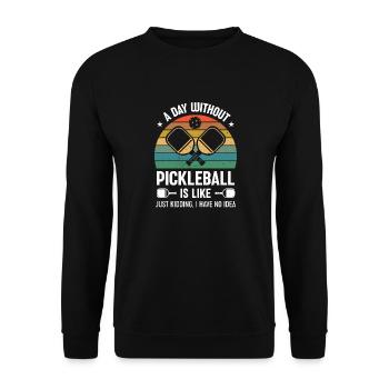 Drôle de pickleball disant une journée sans pickleball - Sweat-shirt Unisexe - noir - Devant - Alina (178cm) & Michal (187cm)