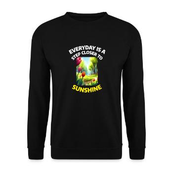 Everyday is a step closer to Sunshine - Unisex Pullover - Schwarz - Vorne - Alina (178cm) & Michal (187cm)
