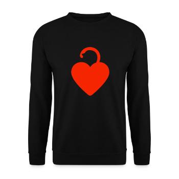 Heart Lock - Unisex Sweatshirt - black - Front - Alina (178cm) & Michal (187cm)