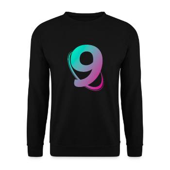 Nummer 9 mehrfarbig - Unisex Pullover - Schwarz - Vorne - Alina (178cm) & Michal (187cm)