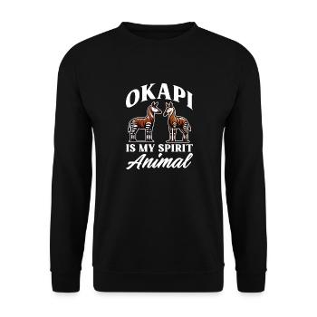 okapi is my spirit animal Design for a okapi lover - Unisex Sweatshirt - black - Front - Alina (178cm) & Michal (187cm)