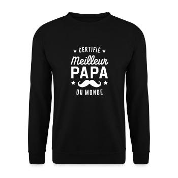 Certified Best Dad in the World - Unisex Sweatshirt - black - Front - Alina (178cm) & Michal (187cm)