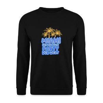 Urlaub Miami - Unisex Pullover - Schwarz - Vorne - Alina (178cm) & Michal (187cm)
