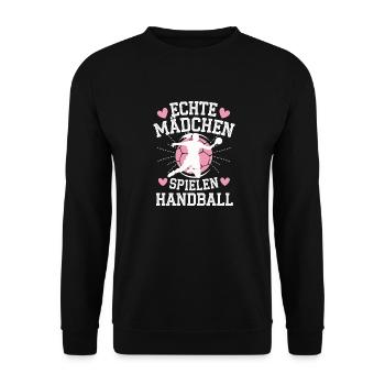 Handball players Handball Sports Handball players - Unisex Sweatshirt - black - Front - Alina (178cm) & Michal (187cm)