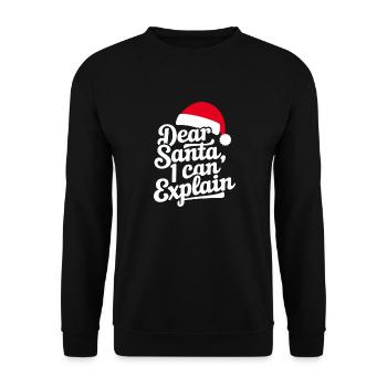 Dear Santa I can explain - Unisex Pullover - Schwarz - Vorne - Alina (178cm) & Michal (187cm)