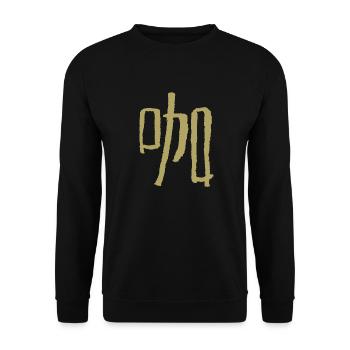 Kaffee (Auf Japanisch) - Unisex Pullover - Schwarz - Vorne - Alina (178cm) & Michal (187cm)