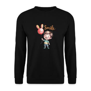 T-shirt "Sourire Enfantin - Sourire et Joie" - Sweat-shirt Unisexe - noir - Devant - Alina (178cm) & Michal (187cm)