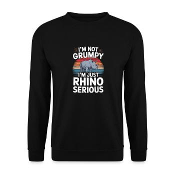 Nashorn Rhinozeros - Unisex Pullover - Schwarz - Vorne - Alina (178cm) & Michal (187cm)