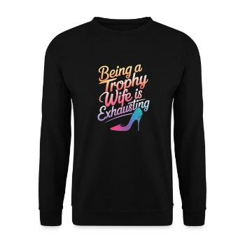 Frau Ehefrau Partnerin Familie Verheiratet - Unisex Pullover - Schwarz - Vorne - Alina (178cm) & Michal (187cm)