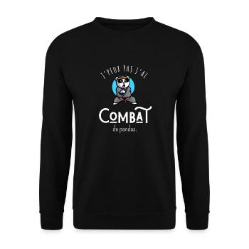 I Can't I Have Panda Fight - Humor - Unisex Sweatshirt - black - Front - Alina (178cm) & Michal (187cm)