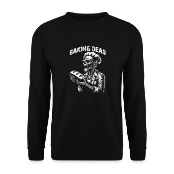 Baking Dead Zombie Baker Creepy Baker - Unisex Sweatshirt - black - Front - Alina (178cm) & Michal (187cm)