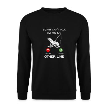 Drôle Pêche Papa Hommes Drôle Moulinet Cool Pêche De Poisson - Sweat-shirt Unisexe - noir - Devant - Alina (178cm) & Michal (187cm)