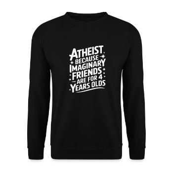 Atheismus Atheist Anti-Religion Agnostiker - Unisex Pullover - Schwarz - Vorne - Alina (178cm) & Michal (187cm)
