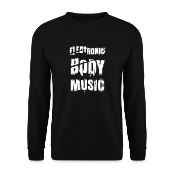 Electronic Body Music Glitch - Unisex Pullover - Schwarz - Vorne - Alina (178cm) & Michal (187cm)