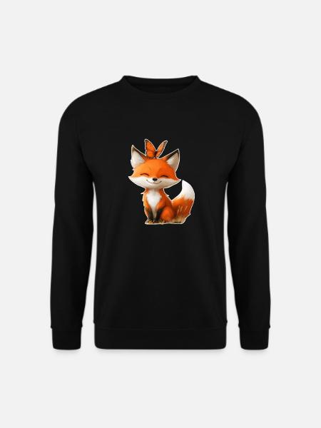 Fox with Butterfly - Unisex Sweatshirt - black