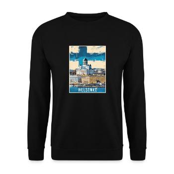 Helsinki Painting - Unisex Sweatshirt - black - Front - Alina (178cm) & Michal (187cm)