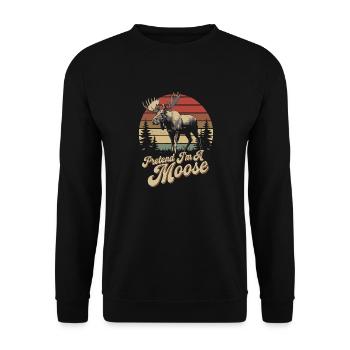 Moose humor for animal lovers - Unisex Sweatshirt - black - Front - Alina (178cm) & Michal (187cm)