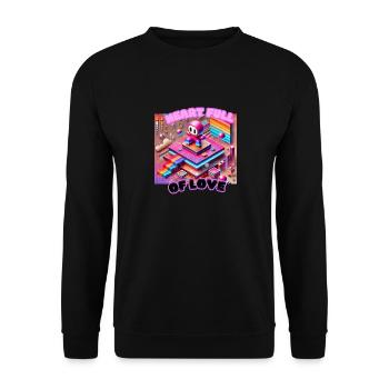 Heart Full of Love - Unisex Pullover - Schwarz - Vorne - Alina (178cm) & Michal (187cm)