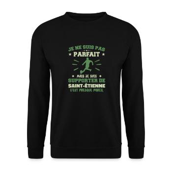 I am a supporter of Saint Étienne - Unisex Sweatshirt - black - Front - Alina (178cm) & Michal (187cm)