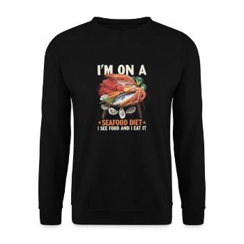 Régime alimentaire à base de fruits de mer - Sweat-shirt Unisexe - noir - Devant - Alina (178cm) & Michal (187cm)