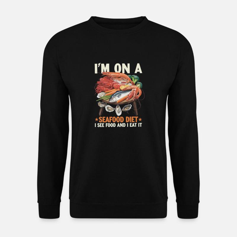 Ernährung mit Meeresfrüchten - Unisex Pullover - Schwarz