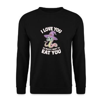 Serpent Sorcier Amoureux - Sweat-shirt Unisexe - noir - Devant - Alina (178cm) & Michal (187cm)