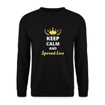 T-shirt “Keep Calm and Spread Love” - Amour - Sweat-shirt Unisexe - noir - Devant - Alina (178cm) & Michal (187cm)