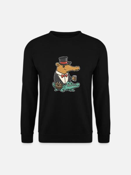 Capybara Dapper Crocodile - Unisex Sweatshirt - black