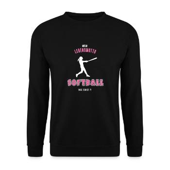 Softball Softballerin Baseball Spielerin - Unisex Pullover - Schwarz - Vorne - Alina (178cm) & Michal (187cm)