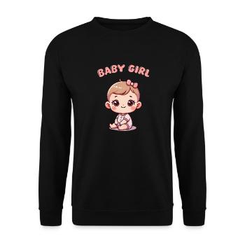 baby girl - Unisex Sweatshirt - black - Front - Alina (178cm) & Michal (187cm)