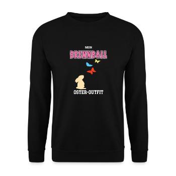 Brennballerin Ostern Brennballspieler Oster Outfit - Unisex Pullover - Schwarz - Vorne - Alina (178cm) & Michal (187cm)