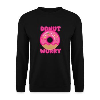 Donut Worry - Unisex Sweatshirt - black - Front - Alina (178cm) & Michal (187cm)
