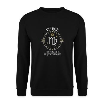Du signe de la Vierge - Prévenant - Sweat-shirt Unisexe - noir - Devant - Alina (178cm) & Michal (187cm)