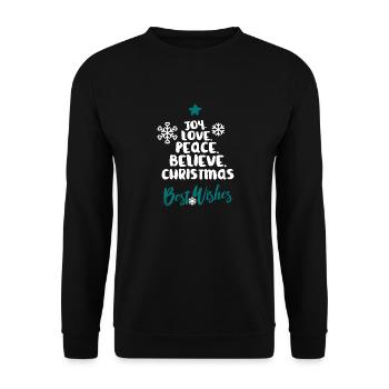 Joy Love Peace Believe Christmas - Unisex Sweatshirt - black - Front - Alina (178cm) & Michal (187cm)