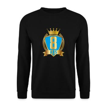 8ANS BLEU - Sweat-shirt Unisexe - noir - Devant - Alina (178cm) & Michal (187cm)