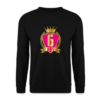 6ANS ROSE - Sweat-shirt Unisexe - noir - Devant - Alina (178cm) & Michal (187cm)