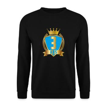 3 ANS BLEU - Sweat-shirt Unisexe - noir - Devant - Alina (178cm) & Michal (187cm)
