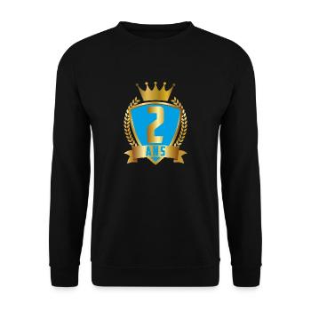 2 ANS BLEU - Sweat-shirt Unisexe - noir - Devant - Alina (178cm) & Michal (187cm)