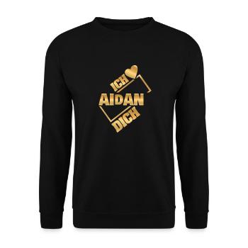 Couple Aidan - Sweat-shirt Unisexe - noir - Devant - Alina (178cm) & Michal (187cm)