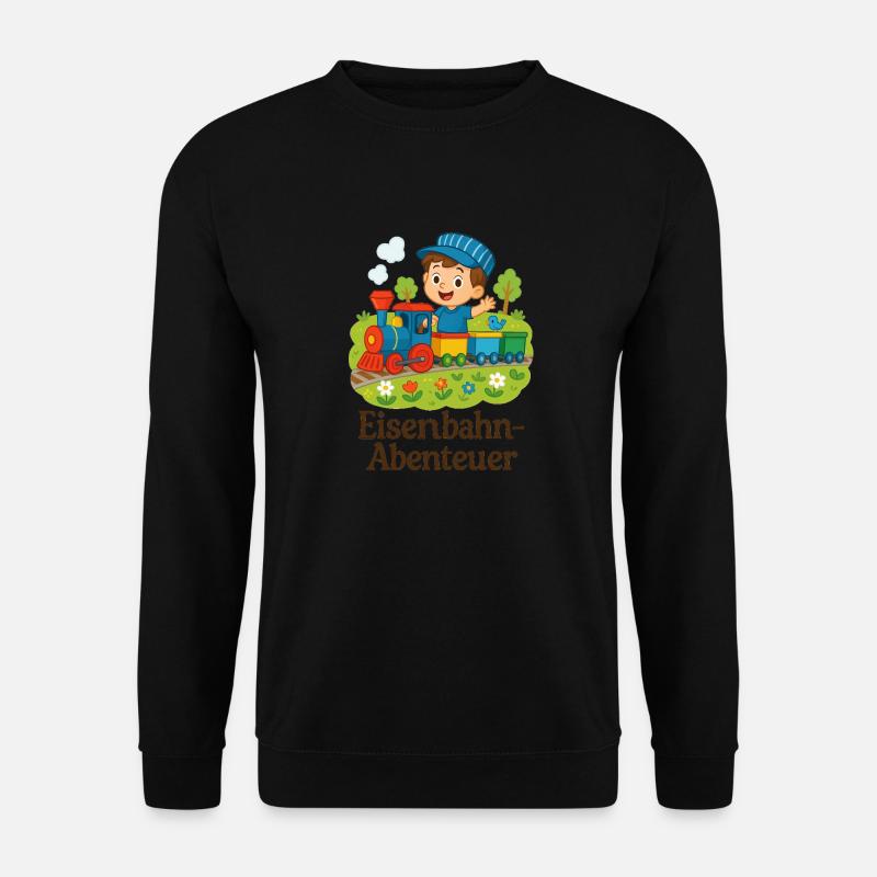 Eisenbahn Abenteuer Kindermotiv - Unisex Pullover - Schwarz