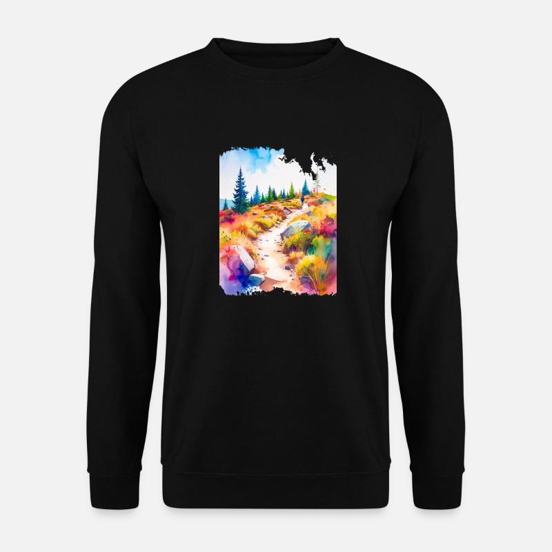 Wanderpfad Colorsplash - Unisex Pullover - Schwarz