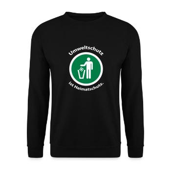 Umweltschutz ist Heimatschutz - Unisex Pullover - Schwarz - Vorne - Alina (178cm) & Michal (187cm)