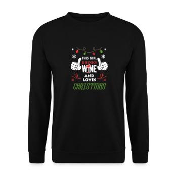 Weihnachten Girl Love Christmas Xmas Geschenk - Unisex Pullover - Schwarz - Vorne - Alina (178cm) & Michal (187cm)