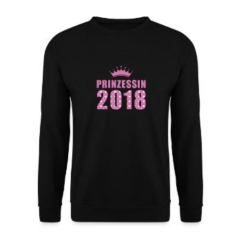 Prinzessin 2018 - Geburtstag - Bday - Unisex Pullover - Schwarz - Vorne - Alina (178cm) & Michal (187cm)